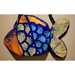 *RESCUE ANIMAL FUNDRAISER*Novelty Fish Shaped shoulderbag /cooler bag blue